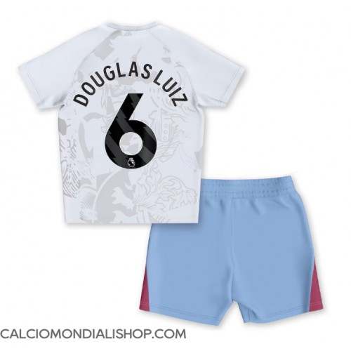 Maglie da calcio Aston Villa Douglas Luiz #6 Seconda Maglia Bambino 2023-24 Manica Corta (+ Pantaloni corti)